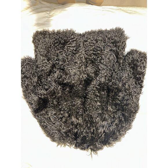 Tibetan Lamb‎ fur Women’s Black Fur Coat  Sz M Glam Regency Mob Wife Hip Length - Picture 4 of 14